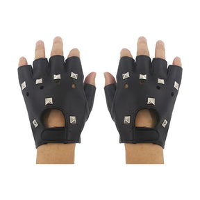 The 80s Black Punk PVC Gloves PP75481