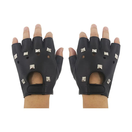 The 80s Black Punk PVC Gloves PP75481