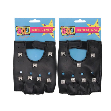 The 80s Black Punk PVC Gloves PP75481