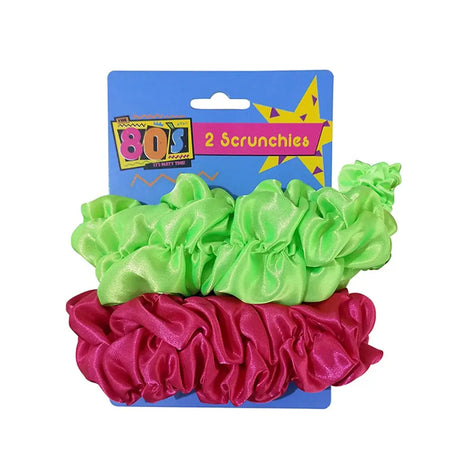 The 80s Pink And Green Scrunchie 2PK A180310