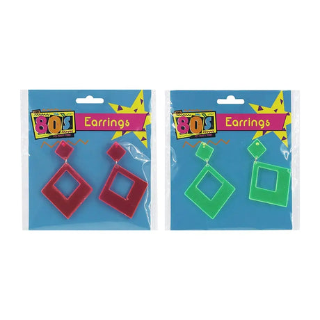 The 80s Pink Or Green Geometric Earrings PP44743