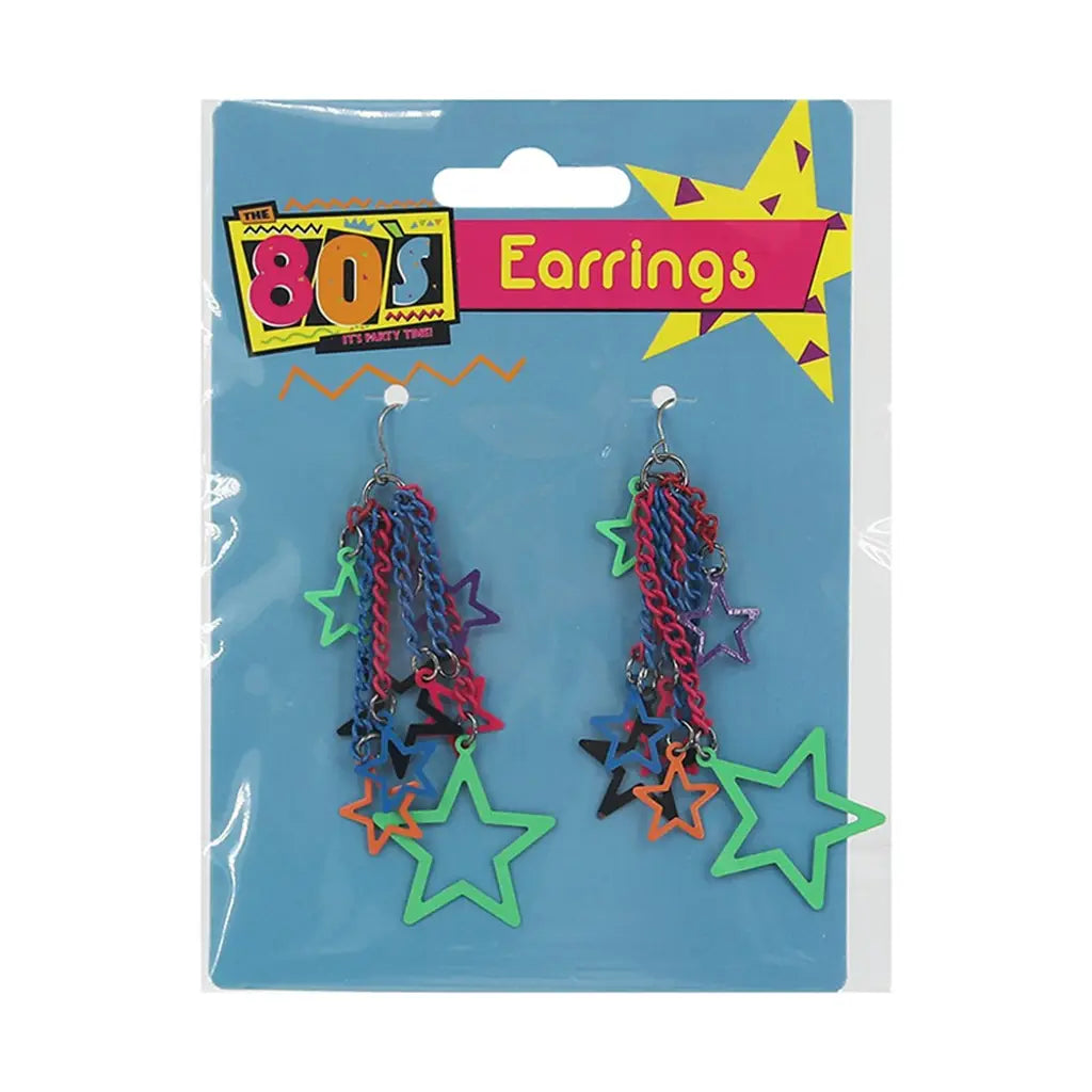 The 80s Rainbow Neon Star Drop Earrings A180198