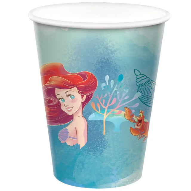 The Little Mermaid Paper Cups 266ml 8Pk 8847449