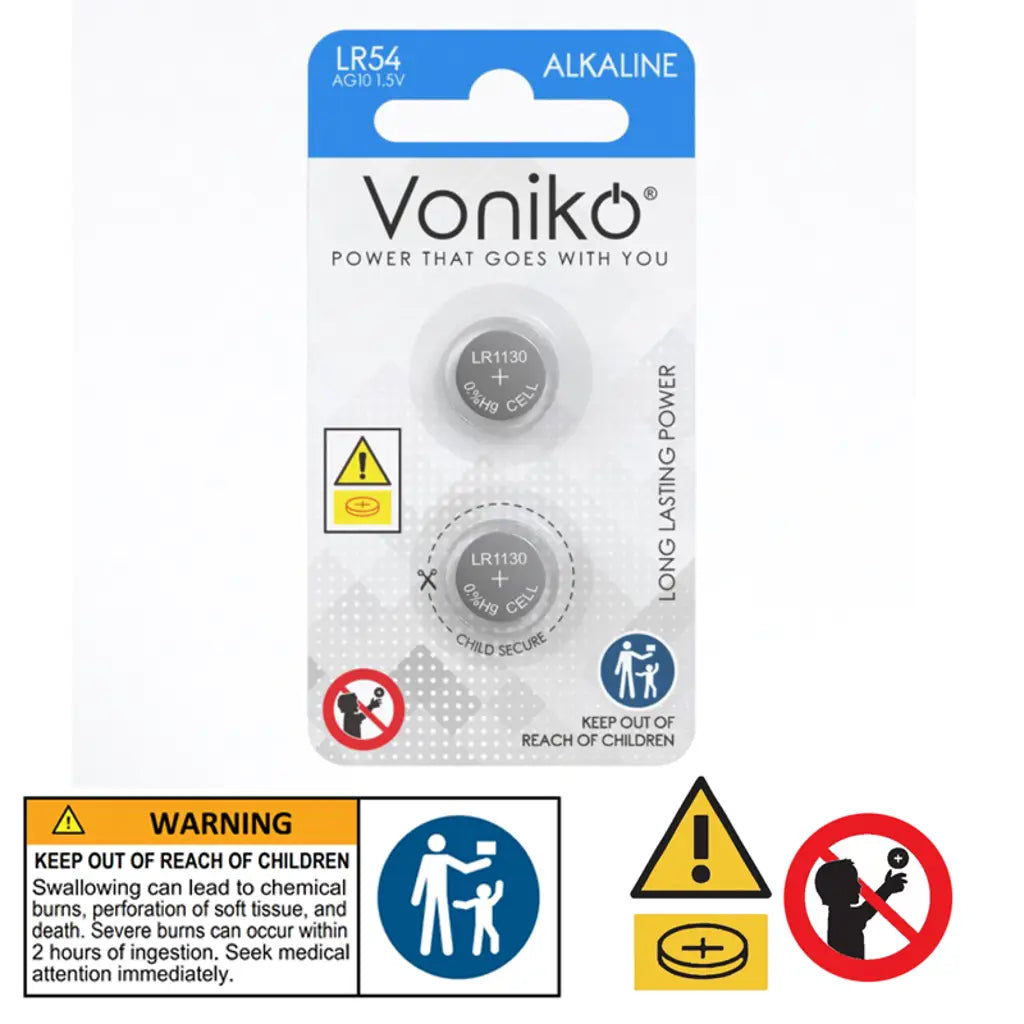 Voniko Alkaline Button Battery Ag10 2Pcs VN037324