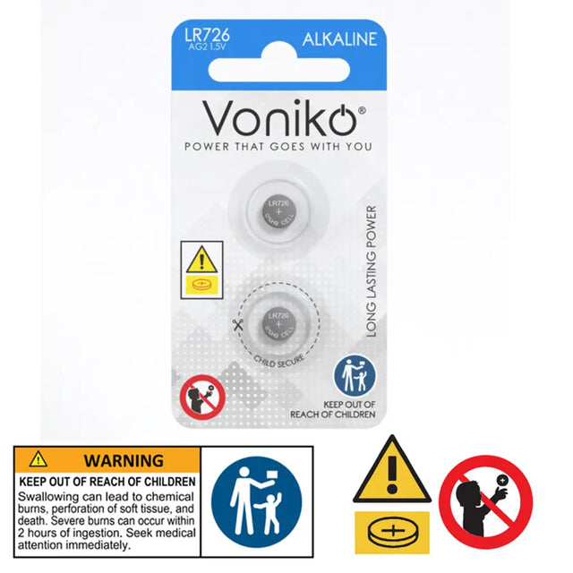 Voniko Alkaline Button Battery Ag2 2Pcs VN037294