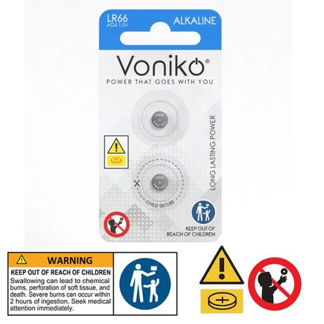 Voniko Alkaline Button Battery Ag4 2Pcs VN037317
