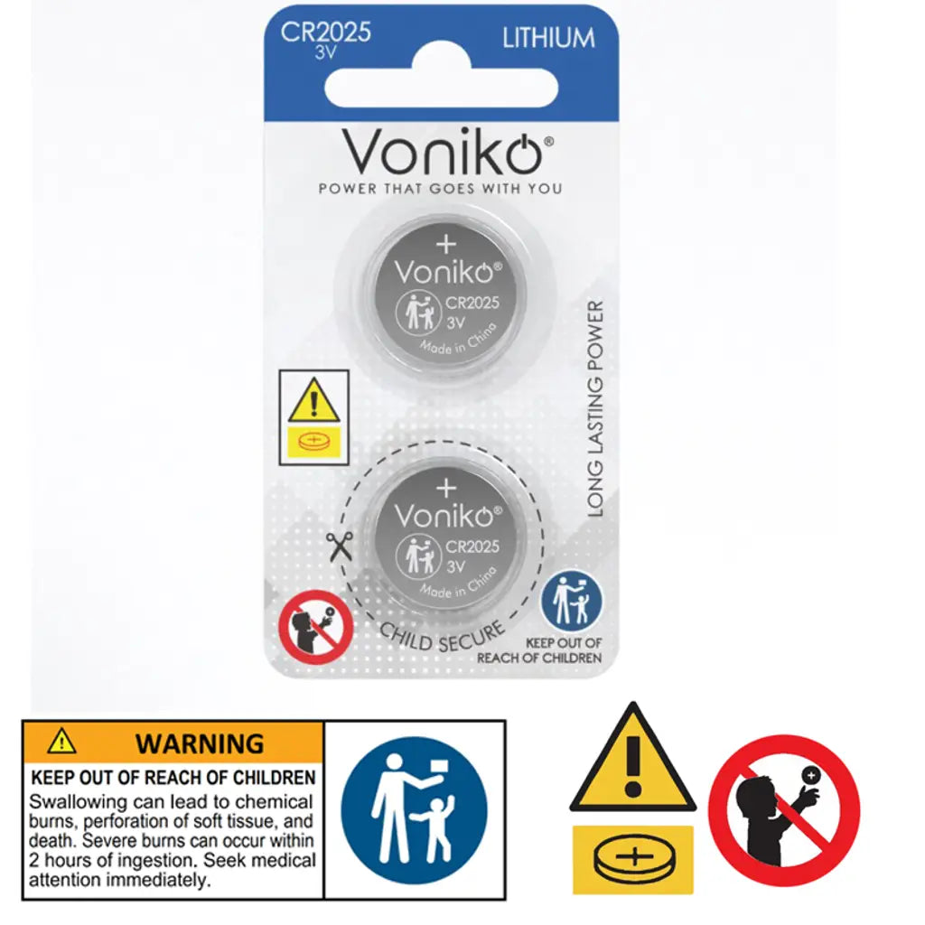 Voniko Lithium Button Battery Cr2025 2Pcs VN037263