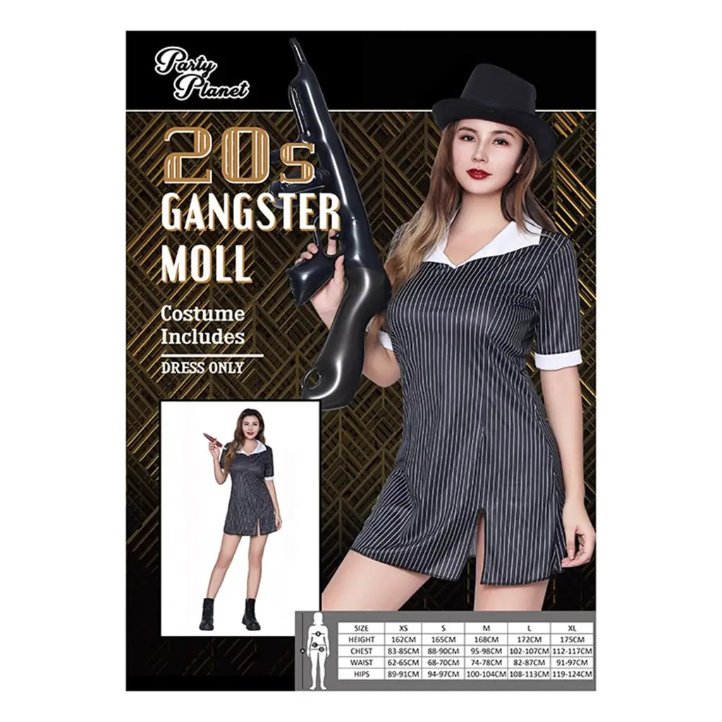Womens 20S Gangster Costume Including Dress Only PP39893