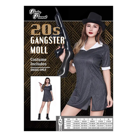 Womens 20S Gangster Costume Including Dress Only PP39893