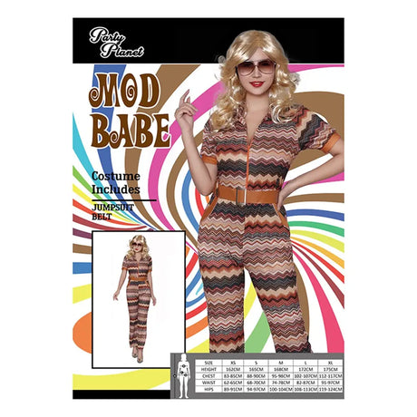 Womens Hippie Costume Including Jumpsuit, Belt PP39831