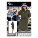 Womens Military Pilot Costume Including Dress PP25360