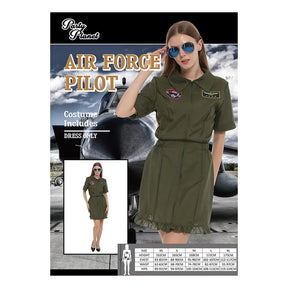 Womens Military Pilot Costume Including Dress PP25360