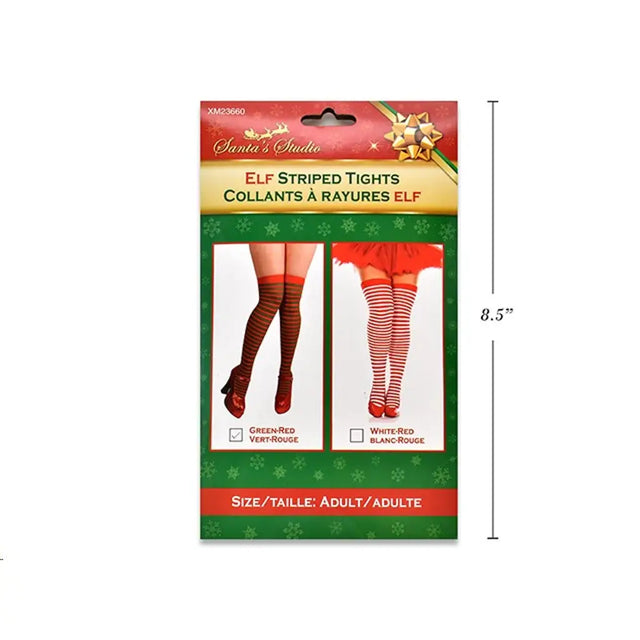 Xmas Adult Thigh High Elf Stocking 2 Asst XM23660