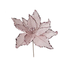 Xmas Flower 30X31cm Glitter Edge Pink XM216081PK