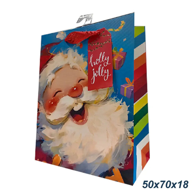 Xmas Gift Bag Happy Santa 50x70x18cm XM210126