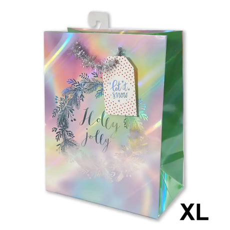 Xmas Gift Bag Rainbow Laser Xl 33x45x12.7cm XM210355