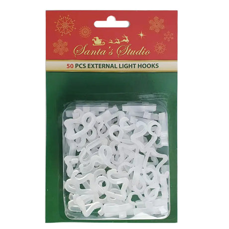 Xmas Hooks - 50Pk External Light Hooks L5.1XH2.1XT0.4cm XM059237