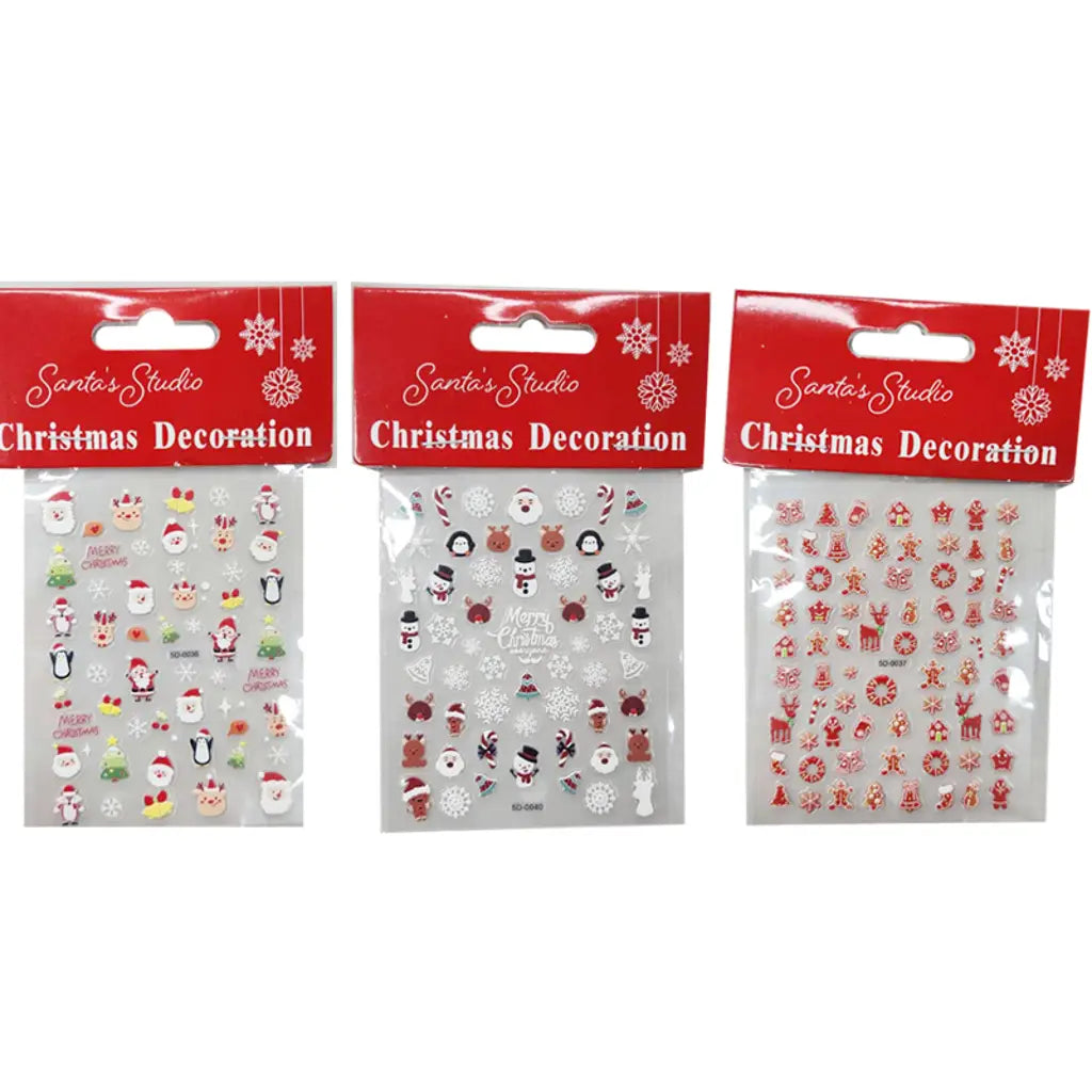 Xmas Nail Stickers 8X10cm Colorful XM216265
