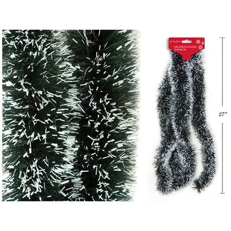 Xmas Tinsel Pine Garland 2.74M Snow Tipped XM15995