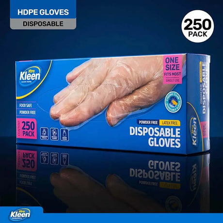 Xtra Kleen Gloves Powder Free Disposable Multipurpose Food Handling Cleaning  250Pk 281510
