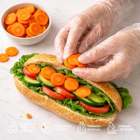 Xtra Kleen Gloves Powder Free Disposable Multipurpose Food Handling Cleaning  250Pk 281510