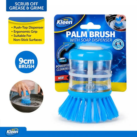 Xtra Kleen Palm Dish Brush With Soap Dispenser 9x5.5cm 248858