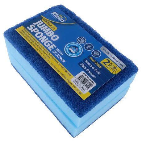 Xtra Kleen Sponge with Top Scourer Jumbo 15x10x3.5cm 2Pk 284122