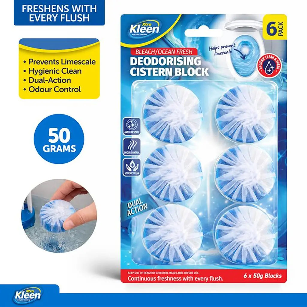Xtra Kleen Toilet Deodorising Cistern Blocks Dual Action 6Pk 277315