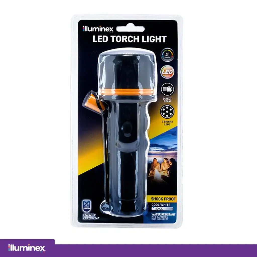illuminex Battery Operated Torch 7 LED 18.5x6.5x6.5cm 271870